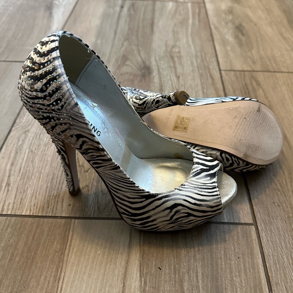 Call It Spring Black and White Zebra Heels